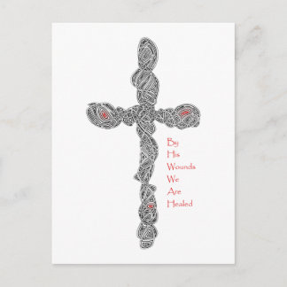 Pierced Cross - Isaiah 53:5 Postcard