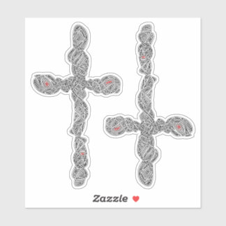 Pierced Cross Sticker