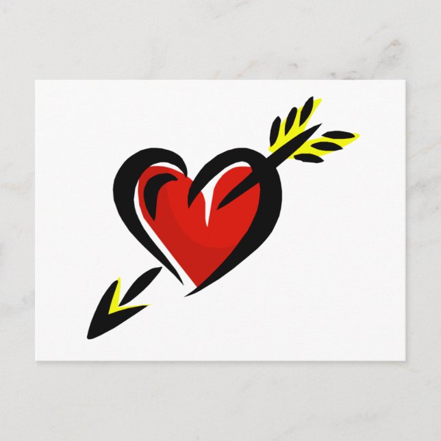 Pierced Heart Arrow Valentine Holiday Postcard (Front)