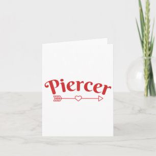 Piercer Arrow Heart Professional Piercing Shop Red Card