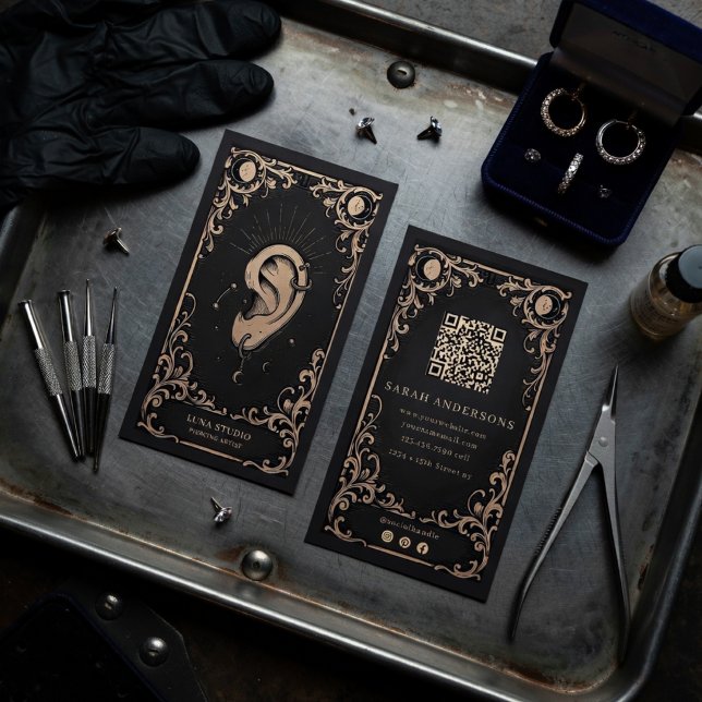 Piercing Artist  | Ear Piercing Studio Business Card (Creator Uploaded)