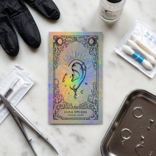 Piercing Artist Holographic Body Piercing Studio Business Card
