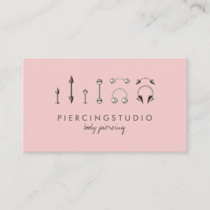 Piercing Body Jewelry Sterling Silver Pink Business Card