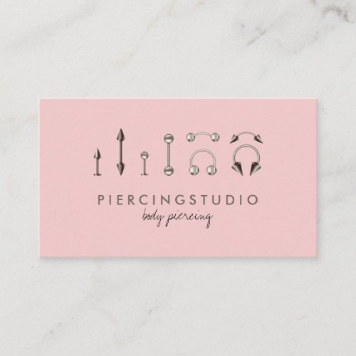 Piercing Body Jewelry Sterling Silver Pink Business Card