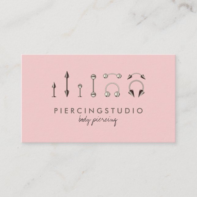 Piercing Body Jewelry Sterling Silver Pink Business Card (Front)