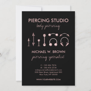 Piercing Care Aftercare Tip and Instruction Thank You Card
