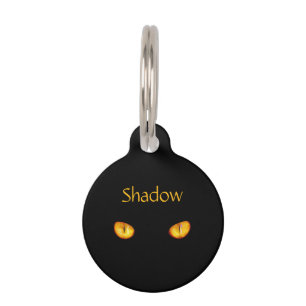 Piercing Eyes of Black Cat Name and Number Pet ID Tag