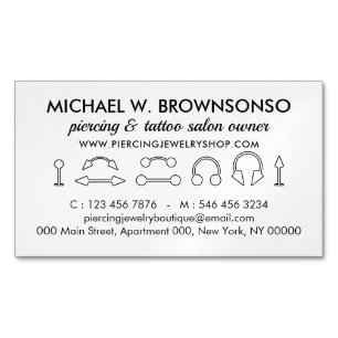 Piercing Jewelry Store Shop Branding Business Card Magnet