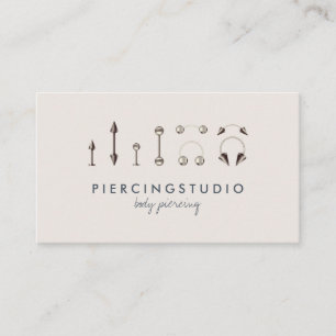 Piercing Jewelry Studio Navy Ivory Business Card