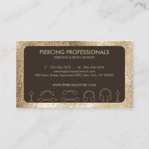 Piercing Specialist Golden Brown Business Card