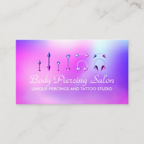 Piercing Specialist hologram Chic Business Card