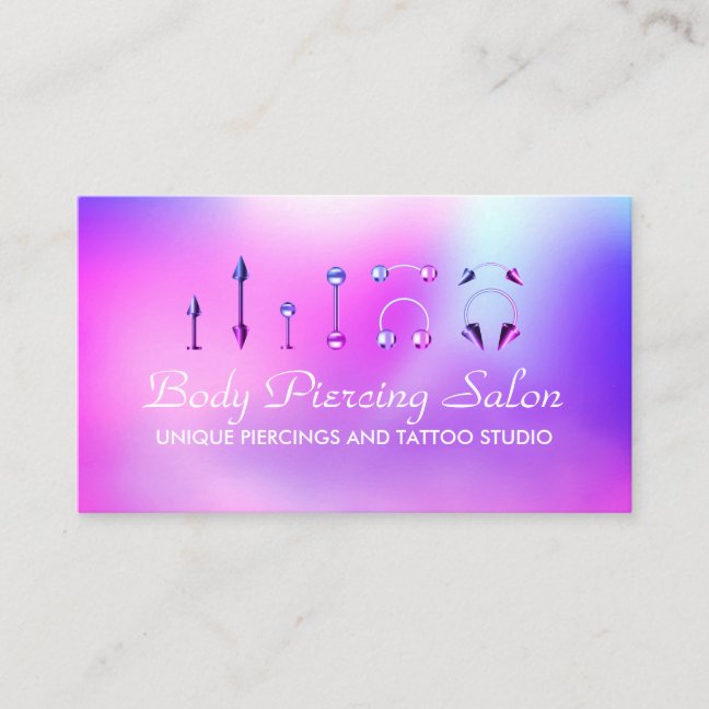 Piercing Specialist hologram Chic Business Card