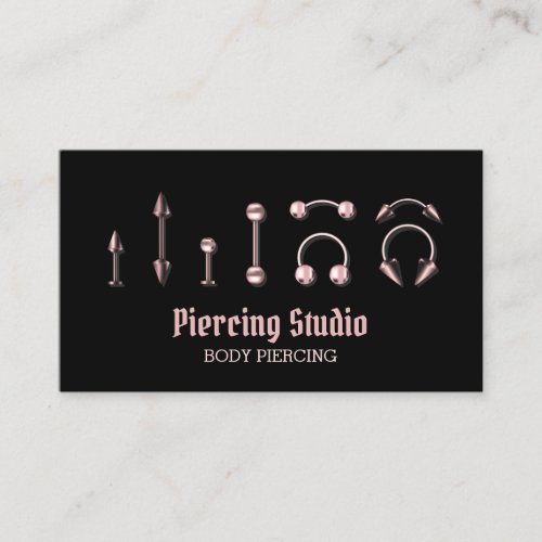 Piercing Specialist Modern Black pink Business Card