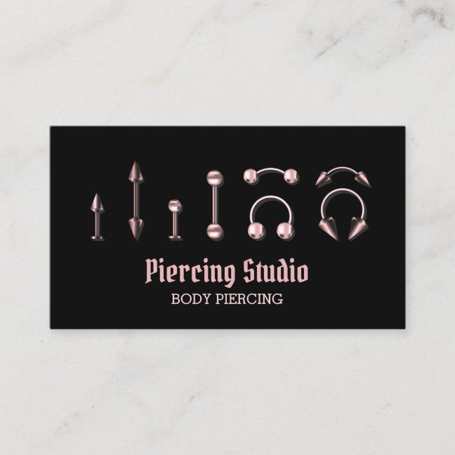 Piercing Specialist Modern Black pink Business Card