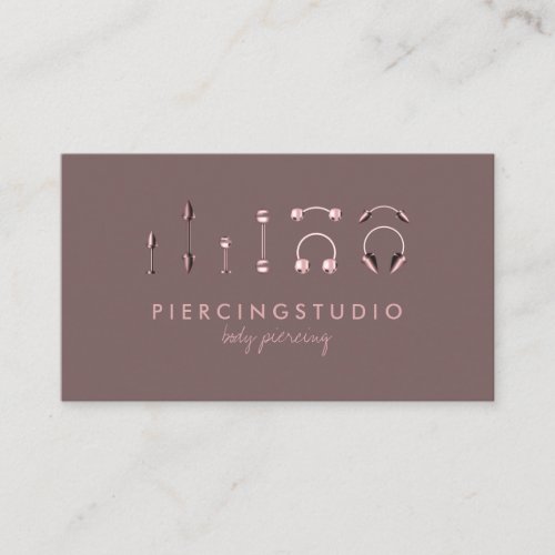 Piercing Specialist Tattoo Studio Rose Gold solid Business Card