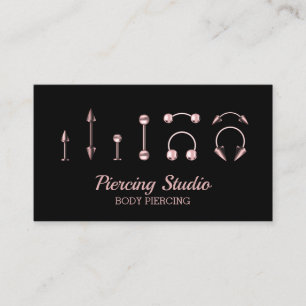 Piercing Studio Rose Gold Business Card