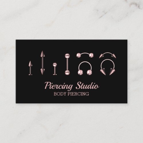 Piercing Studio Rose Gold Business Card