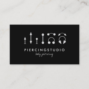Piercing Tattoo Studio Black Business Card