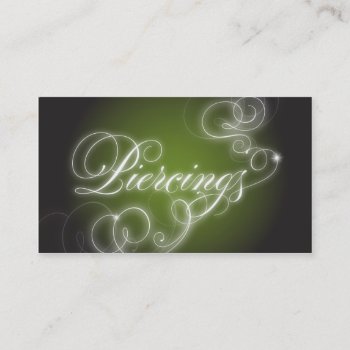 Piercings Business Card Elegant Flourish Glow by OLPamPam at Zazzle