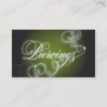 Piercings Business Card Elegant Flourish Glow at Zazzle