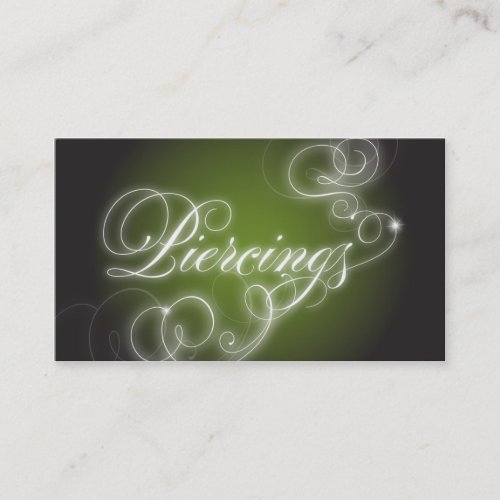 Piercings Business Card Elegant Flourish Glow