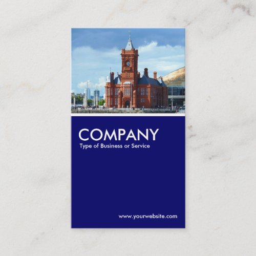Pierhead Building Cardiff Bay _ Deep Navy Blue Business Card