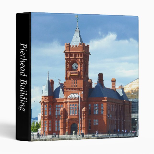 Pierhead Building, Cardiff, Wales (1.0in) 3 Ring Binder (Front/Spine)