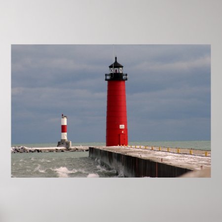 Pierhead Lighthouse, Kenosha, Wisconsin Poster