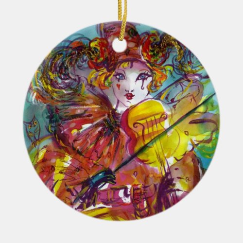 PIERO  Venetian Carnival Night Ceramic Ornament