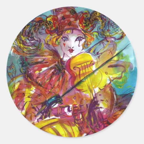 PIERO  Venetian Carnival Night Classic Round Sticker