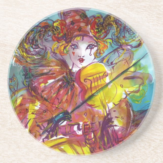 PIERO / Venetian Carnival Night Drink Coaster (Front)