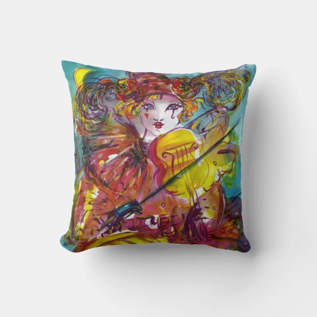 PIERO / Venetian Carnival Night Throw Pillow (Front)