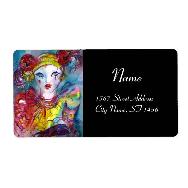 PIERO  WITH CAT  red pink purple yellow black Label (Front)