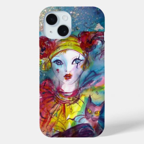 PIERO WITH CAT  Venetian Carnival iPhone 15 Case