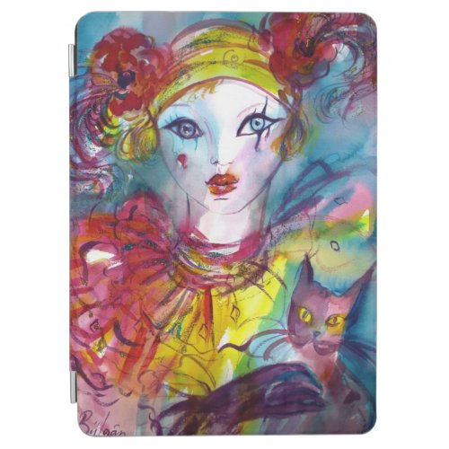 PIERO WITH CAT  Venetian Carnival Mask In Pink iPad Air Cover