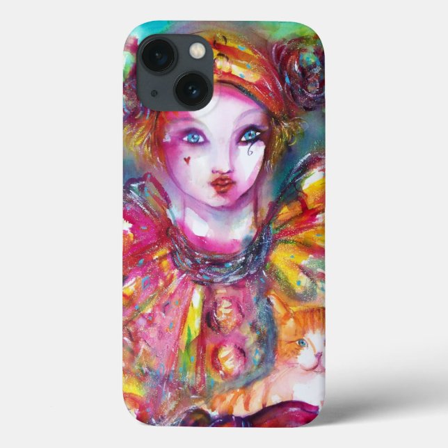 PIERO WITH CAT / Venetian Masquerade Masks Case-Mate iPhone Case (Back)