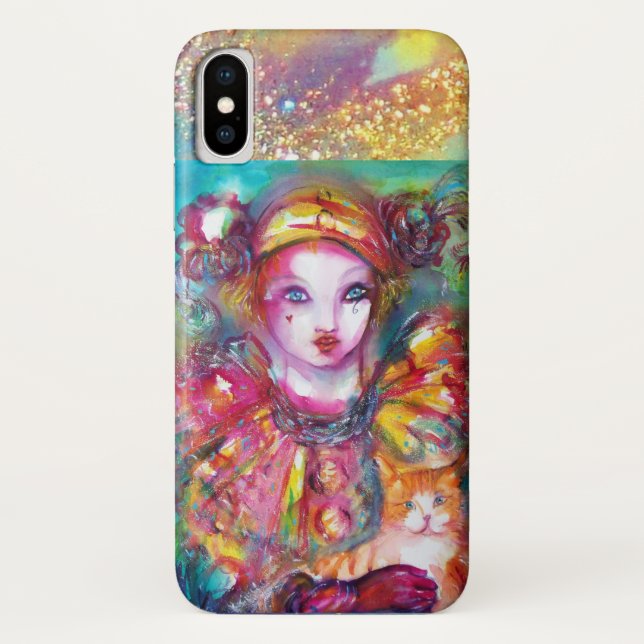 PIERO WITH CAT Venetian Masquerade Masks Case-Mate iPhone Case (Back)