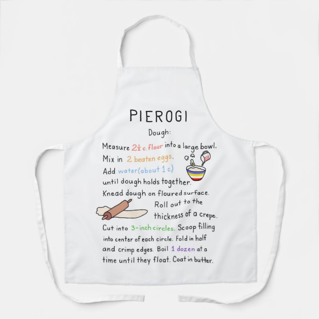 Pierogi Apron - Dough Recipe (Front)