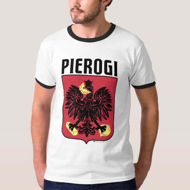 Pierogi Butter and Onion - Polish Eagle Emblem T-Shirt (Front)