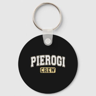 Pierogi Crew Polish Food Varsity Letters Keychain