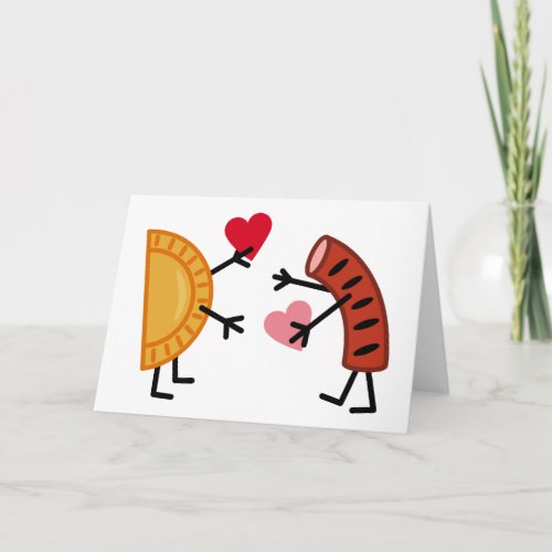 Pierogi  Kielbasa _ Cute Valentines Day Holiday Card