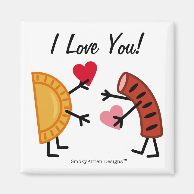 Pierogi & Kielbasa - I Love You! (customizable) Magnet (Front)