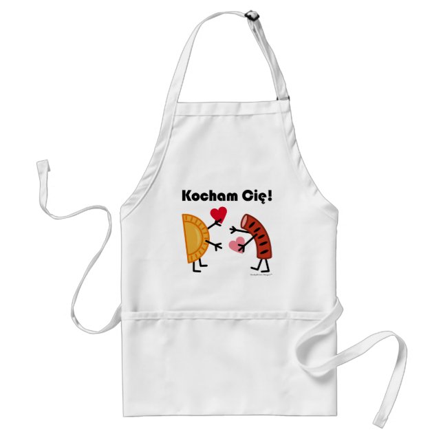 Pierogi & Kielbasa - Kocham Cie! (I Love You!) Adult Apron (Front)