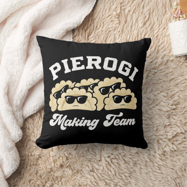 Pierogi Making Team Pierogi Maker Food Polish Throw Pillow (Blanket)