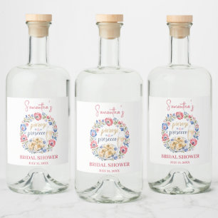 Pierogi & Prosecco Polish Folk Bridal Shower Liquor Bottle Label
