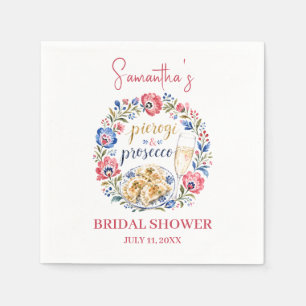 Pierogi & Prosecco Polish Folk Bridal Shower Napkins