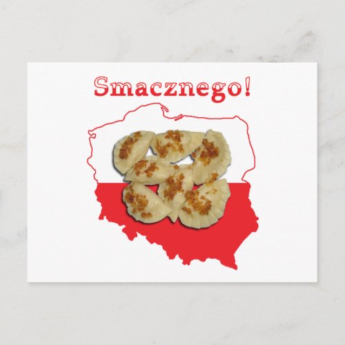 Pierogi Smacznego Polish Map Postcard