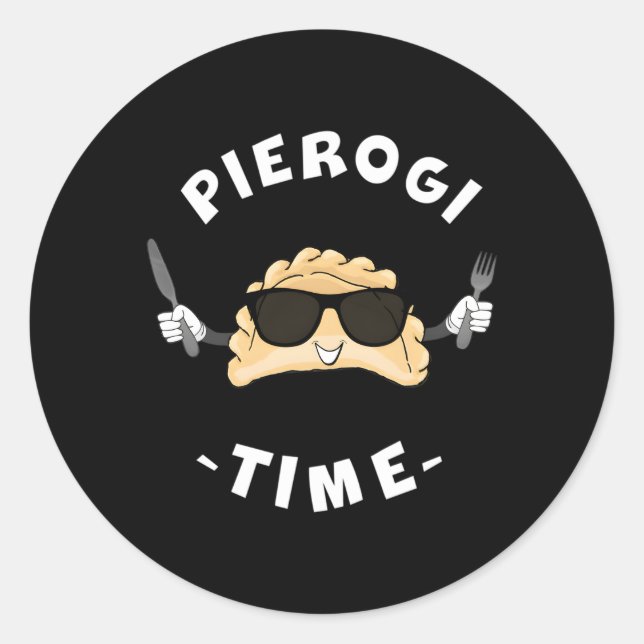 Pierogi Time Pierogi With Sunglasses Poland Classic Round Sticker (Front)