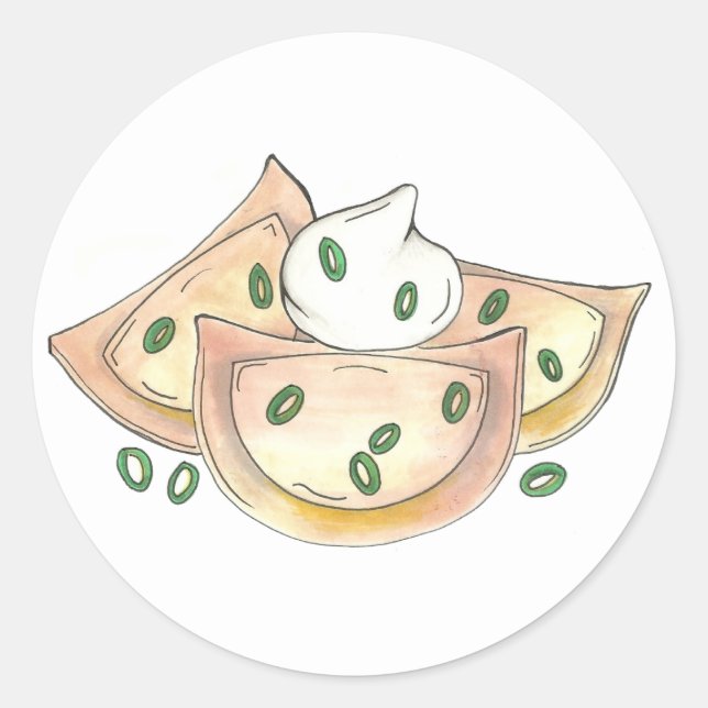 Pierogies Polish Cuisine Potato Dumplings Foodie Classic Round Sticker (Front)