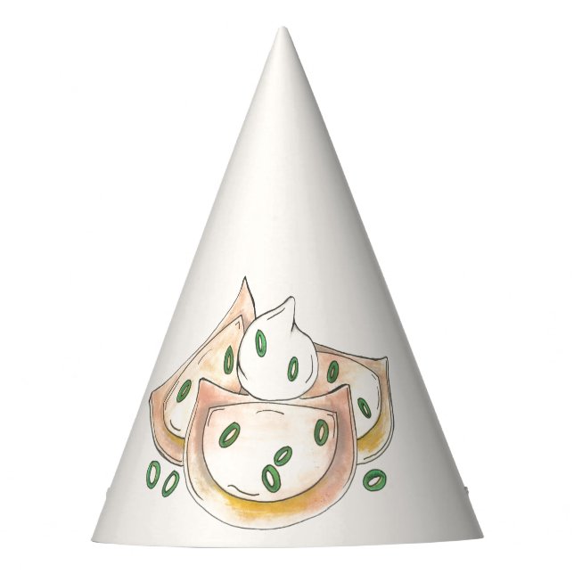 Pierogies Polish Ukrainian Dumplings Pierogi Food Party Hat (Front)